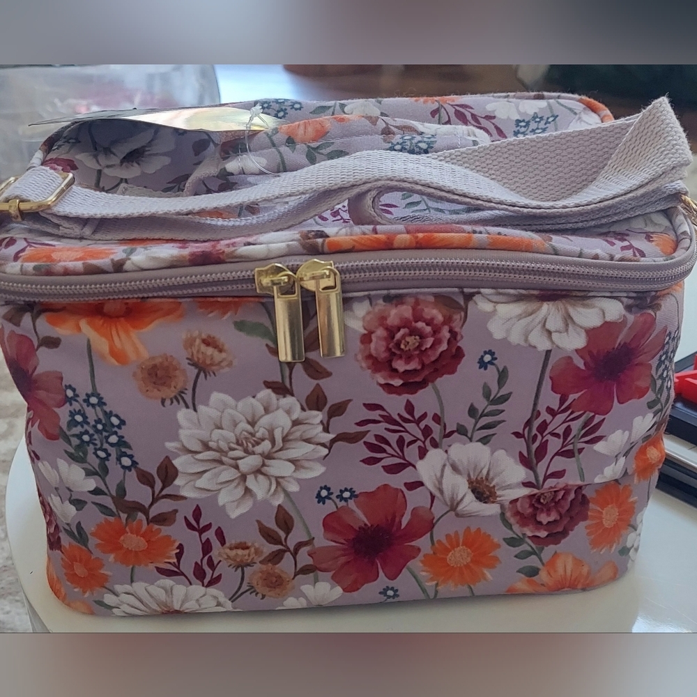 Floral Pink Insulated Travel Tote Bag